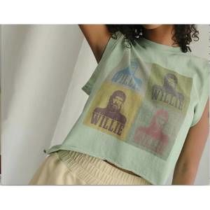NEW PEOPLE OF LEISURE willie nelson pop art tank in green